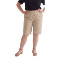 thumbnail image 1 of Turtle Bay New York Women's Lightweight Twill Bermuda Shorts Elastic Waist Plus Sizes, 1 of 8