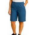 thumbnail image 1 of Turtle Bay New York Women's Casual Elastic Waist Knee Length Cotton Blend Denim Bermuda Shorts (Plus Sizes), 1 of 9