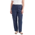 thumbnail image 1 of Turtle Bay New York Women's Elastic Stretch Waist Casual Denim Pull-on Cargo Pants, 1 of 7