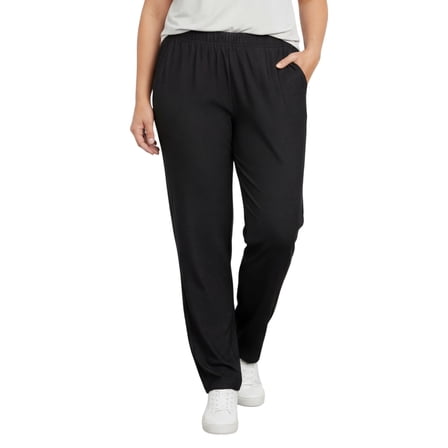 Turtle Bay New York Women’s Pull-On Denim Jeans – Soft Cotton-Blend Lightweight Denim, Elastic Waist (Plus Sizes)