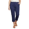 thumbnail image 1 of Turtle Bay New York Women's Elastic Waist Pull On Stretch Twill Capri with side pockets (Plus Sizes), 1 of 8