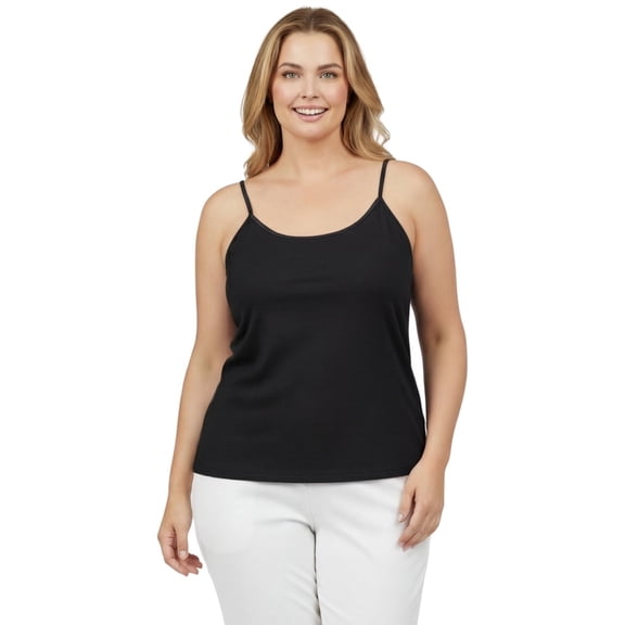 Turtle Bay New York Women's Essential Adjustable Strap Camisole in Soft Cotton Blend Fabric with a built in Shelf Bra