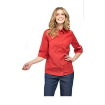 Turtle Bay New York  Women's Essential Button Front 3/4 Sleeve Camp Shirt