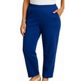 thumbnail image 1 of Turtle Bay New York Women's Plus Size Pleated Knit Pull on Pants - Cotton Blend Sweatpants with Flat Front Waistband and Side Seam Pockets, 1 of 7