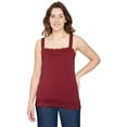 thumbnail image 1 of Turtle Bay New York Women's Lacey Trim Cotton Blend Tank Top, 1 of 5