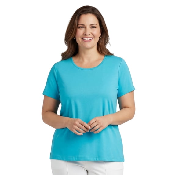 Turtle Bay New York Womens Short Sleeve Crew Neck Tee Relaxed Fit