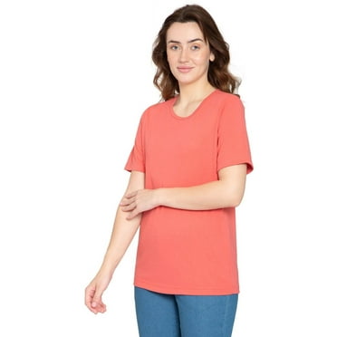 Turtle Bay New York Women's Relaxed Fit Short-Sleeve Crew neck knit Tee Shirt