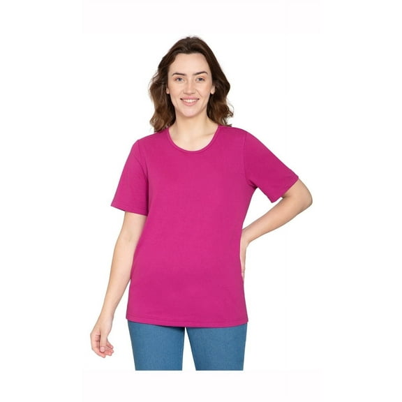 Turtle Bay New York Women's Relaxed Fit Short-Sleeve Crew neck knit Tee Shirt