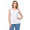 thumbnail image 1 of Turtle Bay New York Women's Rhinestone Notch V-neck Knitted Tank Top, 1 of 10
