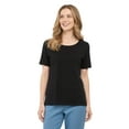 thumbnail image 1 of Turtle Bay New York Women's Short Sleeve Cotton Knit T-shirt in pintuck style, 1 of 7