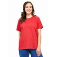 thumbnail image 1 of Turtle Bay New York Women's Textured Knit T-shirt with jewel neckline and short sleeves, 1 of 5