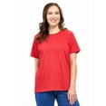 thumbnail image 1 of Turtle Bay New York Women's Textured Knit T-shirt with Jewel Neckline and Short Sleeves, 1 of 5