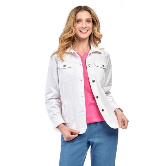 Turtle Bay New York Womens Button Front Brushed Twill Jacket
