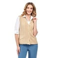thumbnail image 1 of Turtle Bay New York Womens Button Front Cable Knit Cardigan Sweater Vest, 1 of 7