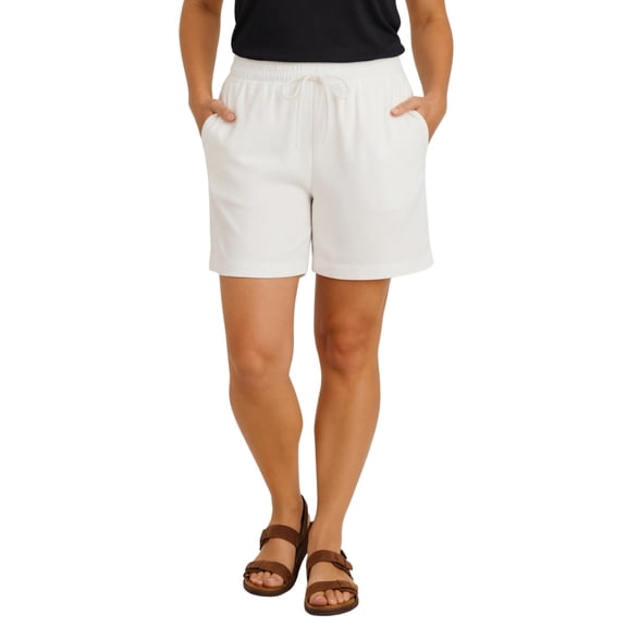 Turtle Bay New York Womens Interlock Knit cotton Shorts with elastic waistband and adjustable drawstring
