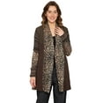 thumbnail image 1 of Turtle Bay New York  Womens Leopard Print Cardigan Lightweight Long Sleeve Open Front Cardigans, 1 of 5
