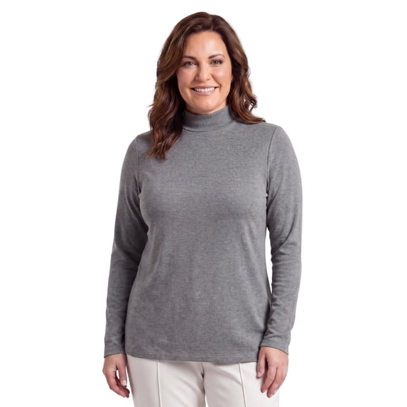 Turtle Bay New York Womens Long Sleeve Cotton Blend Mock Neck Top - An All-Season Essential