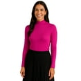 thumbnail image 1 of Turtle Bay New York Womens Long Sleeve Cotton Blend Mock Neck Top - An All-Season Essential, 1 of 6