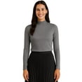 thumbnail image 1 of Turtle Bay New York Womens Long Sleeve Cotton Blend Mock Neck Top - An All-Season Essential, 1 of 6