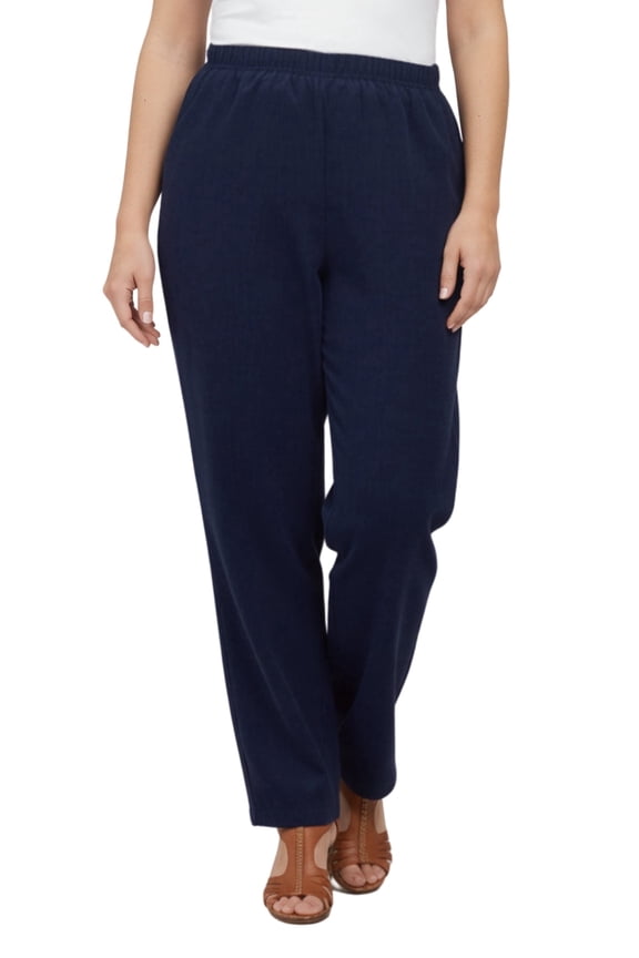 Womens Pull On Fine Wale Corduroy Pants with covered elastic waist