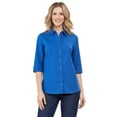 thumbnail image 1 of Turtle Bay New York Womens Regular Fit 3/4 Sleeve Button Down Collared Camp Shirt, 1 of 7