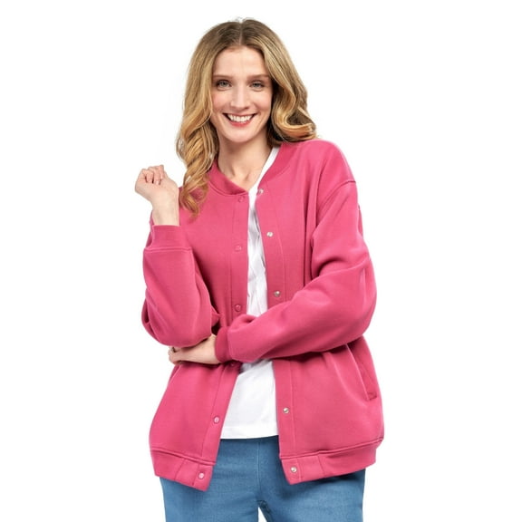 Turtle Bay New York Womens Snap Up Jacket - Soft, Fleecy Lining for Three-Season Comfort