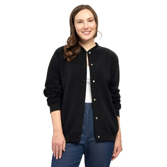 Turtle Bay New York Womens Snap Up Jacket - Soft, Fleecy Lining for Three-Season Comfort