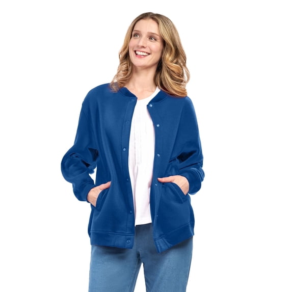 Turtle Bay New York Womens Snap up Jacket - Soft, Fleecy Lining for Three-Season Comfort