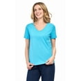 thumbnail image 1 of Turtle Bay New York Women’s Short Sleeve V-Neck Tee Shirt - Cotton Blend and Wrinkle Resistant, 1 of 4