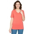 thumbnail image 1 of Turtle Bay New York Women’s Short Sleeve V-Neck Tee Shirt - Cotton Blend and Wrinkle Resistant, 1 of 6