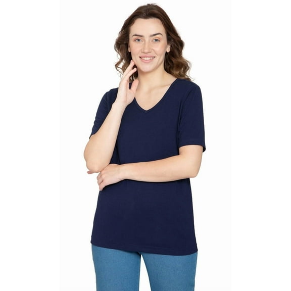 Turtle Bay New York Women’s Short Sleeve V-Neck Tee Shirt - Cotton Blend and Wrinkle Resistant