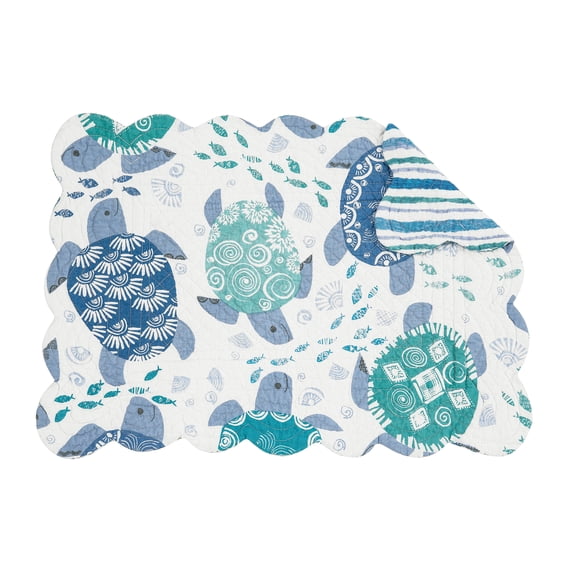 Turtle Bay 100% Cotton Quilted Set of 6 Placemats 13" x 19"