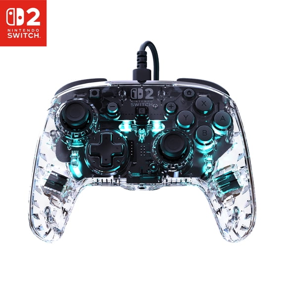 Turtle Beach Afterglow Wired RGB Gaming Controller Clear for Nintendo Switch 2