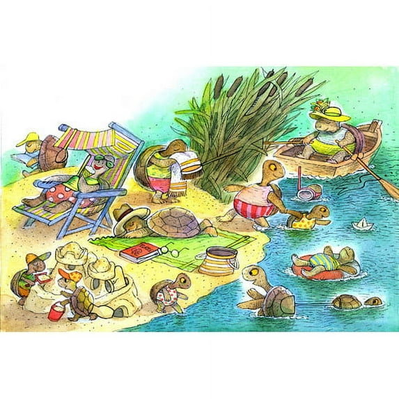 "Turtle Beach Party" Painting Print on Wrapped Canvas