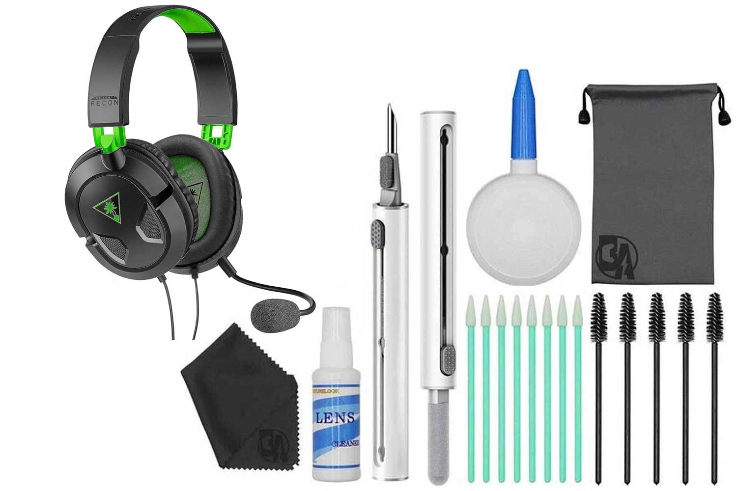 Turtle Beach Recon 50 Gaming Headset Black Green With Cleaning Kit BOLT AXTION Bundle Like New Walmart