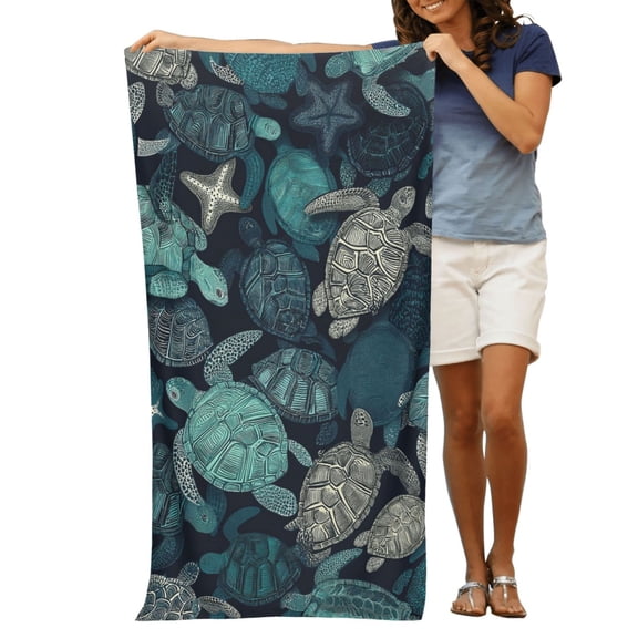 Turtle Beach Towel 32x52" Microfiber Lightweight Sand Free Quick Dry Thin Towels For Pool Travel Beach Accessories