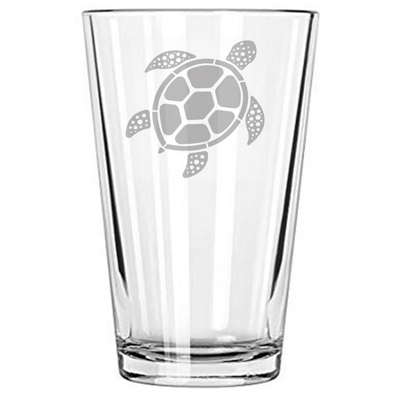 Turtle Beer Glass 16 oz pint