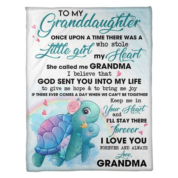 Turtle Blanket For My Daughter Granddaughter Whenever You Feel Overwhelmed Custom Unique Gift For Daughter Birthday Christmas New Year Graduation（75x100cm） Big Throw Blanket Oversized 8' X