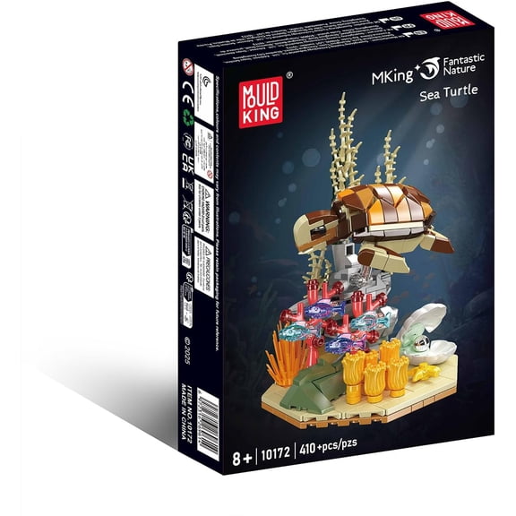 Turtle Block Set (410 Pcs), Natural Animal Block Set Collectibles, City and Ocean Theme Blocks Suitable for Animal Enthusiasts and Ocean Explorers