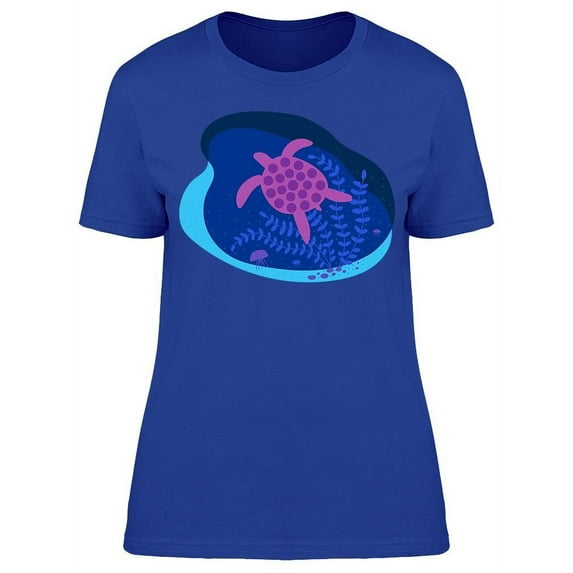 Turtle Blue Sea T-Shirt Women -Image by Shutterstock, Female Large