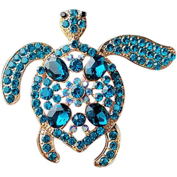 Turtle Brooch Big Turtle Pin Rhinestone Sea Turtle Pin Cute Animal Brooch Pin Turtle Jewelry Statement Animal Pin Accessories Great Gift for Wife Sisters Friends