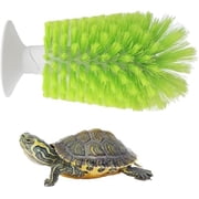 Turtle Brush with Suction Cup for Tank Scratches - Back and Shell Cleaning, Scrub for Red Eared Slider, Exfoliate and Remove Scutes Green