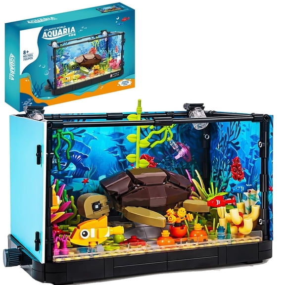 Turtle Building Blocks Set with LED Lights, (753Pieces) Creative Sea Animal Model Gifts for Kid and Adult