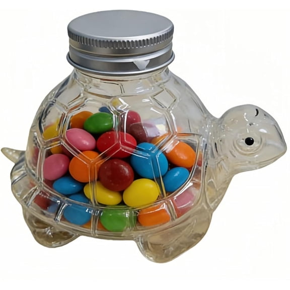 Turtle Candy Jar, Reusable Glass Cookie Jar with Airtight Lid, Cute Animal Shape Pet Treat Container for Cookies, Candies, Coffee Pods, Decorative Kitchen Storage Container for Pet Lovers