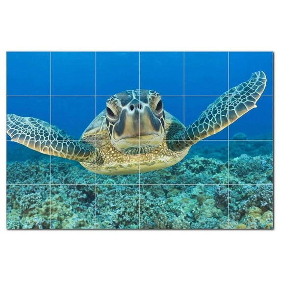 Turtle Ceramic Tile Mural Kitchen Backsplash Bathroom Shower, 402934-M64