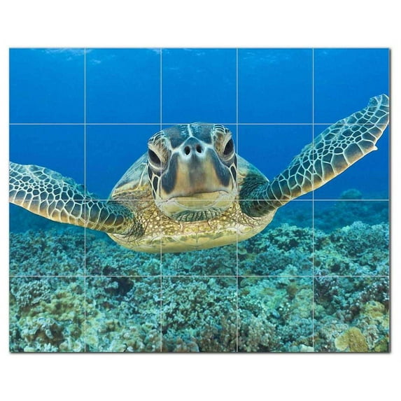 Turtle Ceramic Tile Mural Kitchen Backsplash Bathroom Shower, 402934-XL54
