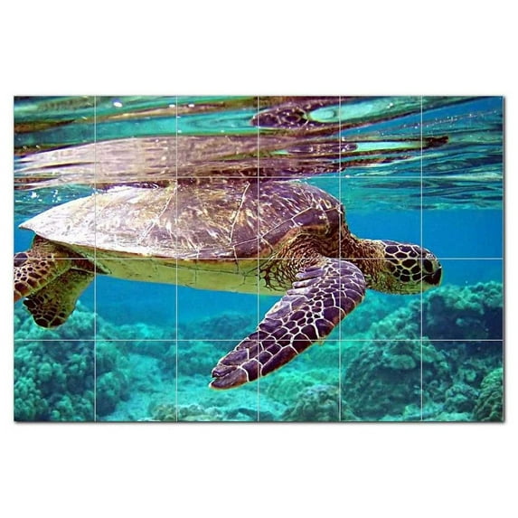 Turtle Ceramic Tile Mural Kitchen Backsplash Bathroom Shower, 402942-S64