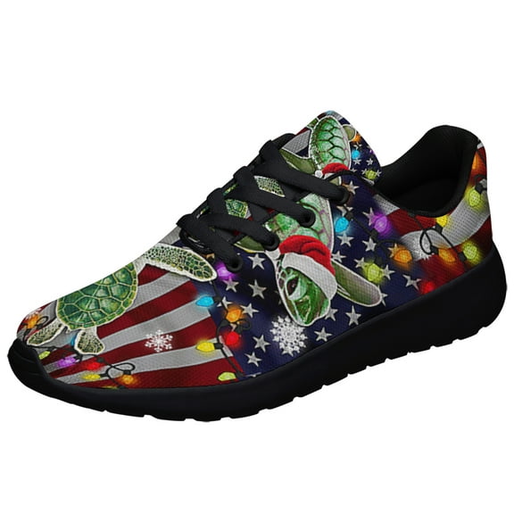 Turtle ChriStas Merry ChriStas Shoes Sneakers for Women Men Black Size 4.5
