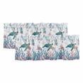 thumbnail image 1 of Turtle Coastal Curtain Valances for Windows, Kitchen Valance Window Treatments Panel 2 Pack, Summer Beach Ocean Shell Jellyfish Starfish Rod Pocket Short Curtains for Bathroom Bedroom 42 x 18 Inch, 1 of 8