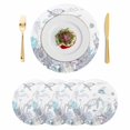 thumbnail image 1 of Turtle Coastal Round 13 Inch Placemats Set of 4, Nautical Summer Beach Coral Jellyfish Shell HeatResistant Non Slip Place Mats for Dining Table, Wipeable Braided Kitchen Table Mats for Housewarming, 1 of 9